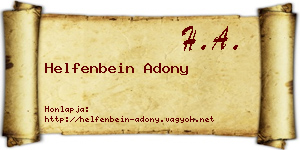 Helfenbein Adony névjegykártya
